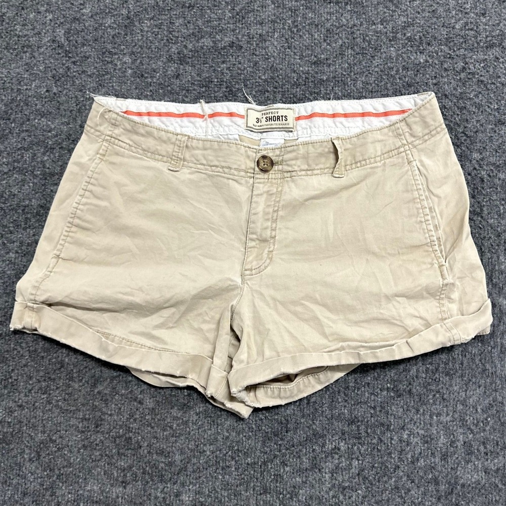 Old Navy Shorts Womens Size 10 Beige Perfect 3.5 Chino Casual Cuffed Summer